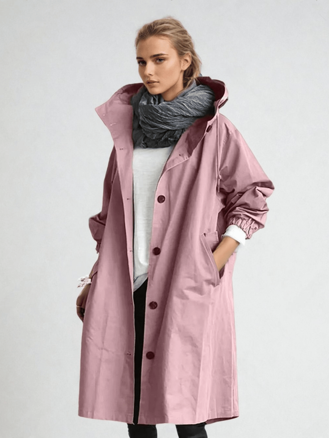 Women's Belted Water-Resistant Trench Coat | Regular Fit | Double-Breasted Longline | Ideal for Commuting and Travel