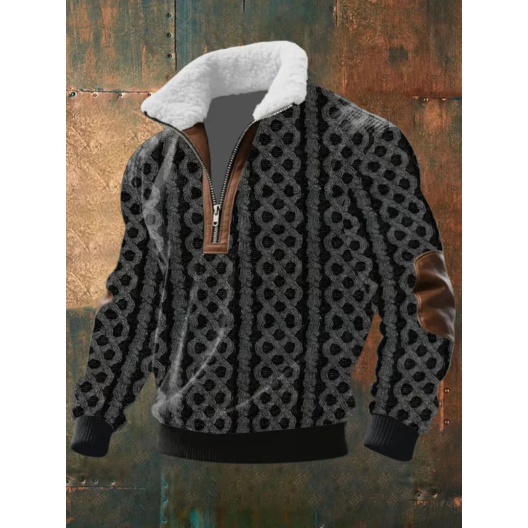 FLORIS | HALF-ZIP SWEATER WITH SHERPA COLLAR