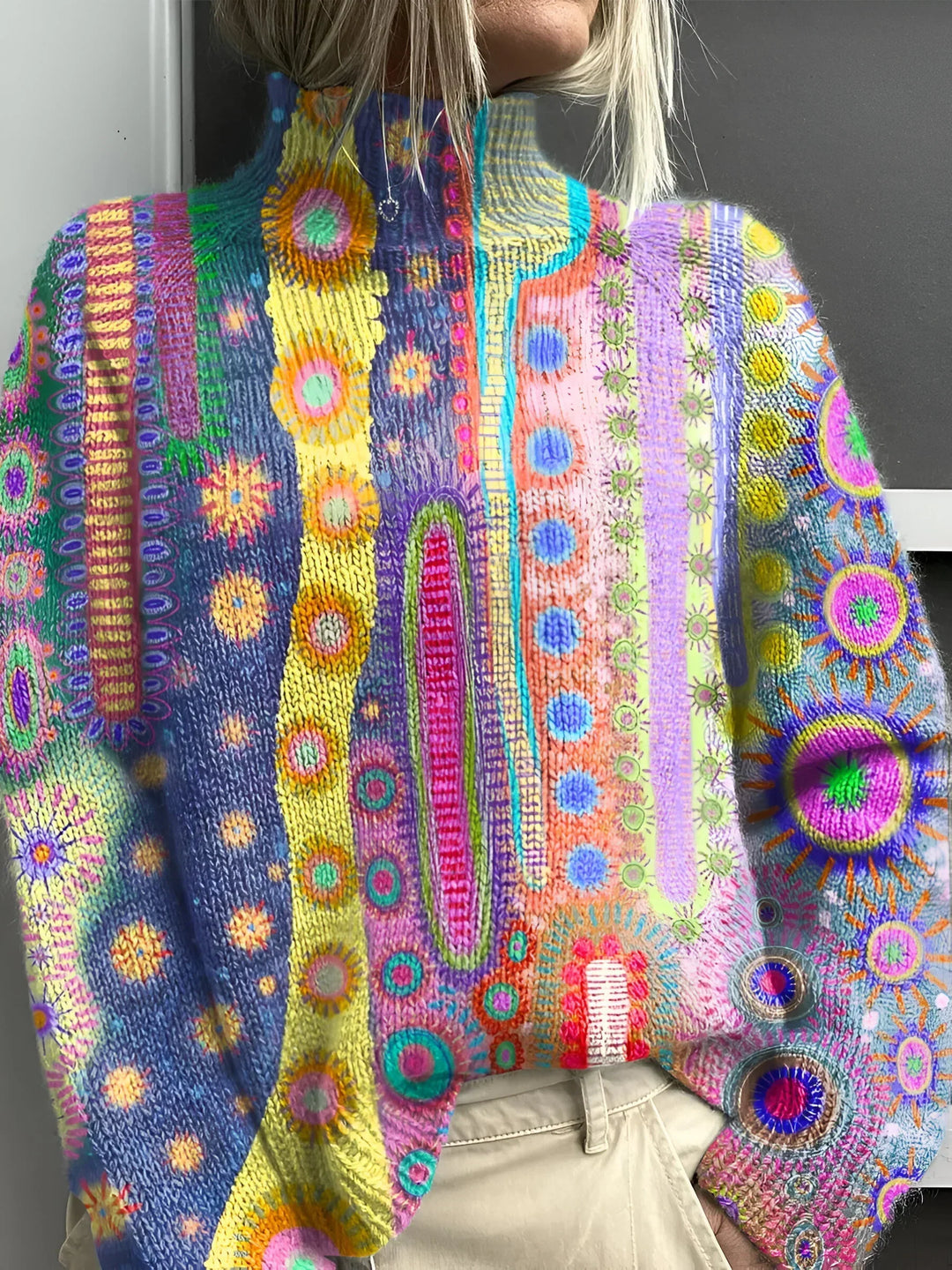 Daphne™ - Vibrant Knitted Turtleneck Sweater