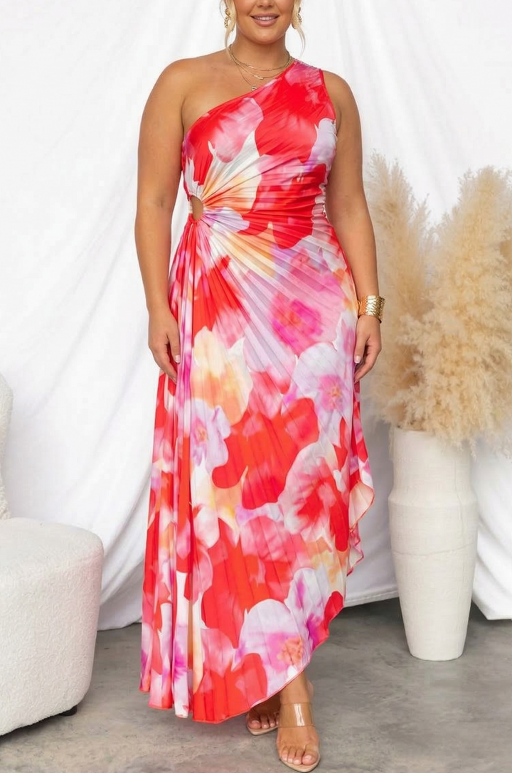 Cleo | Asymmetrical Pleated One-Shoulder Dress