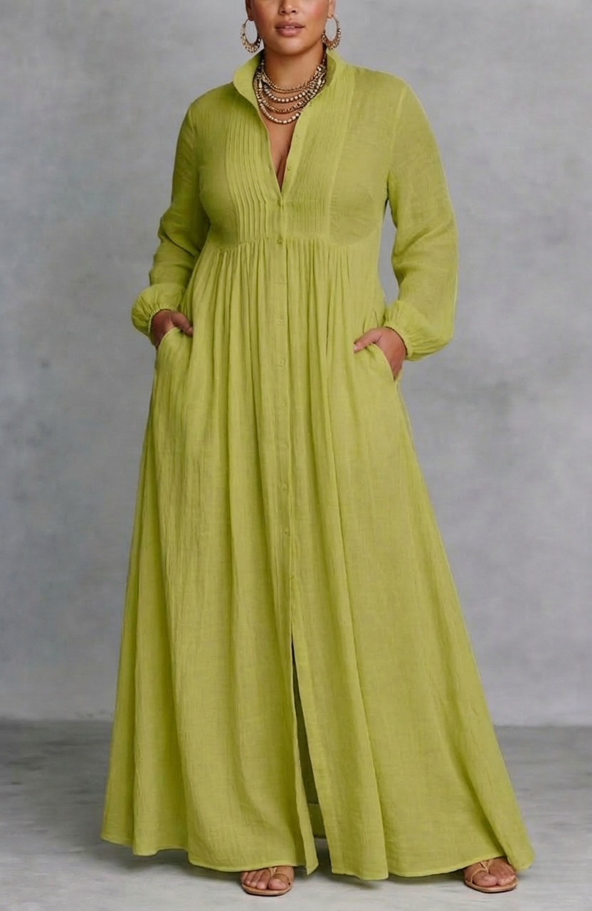 Cordelia | Elegant Button-Down Maxi Dress