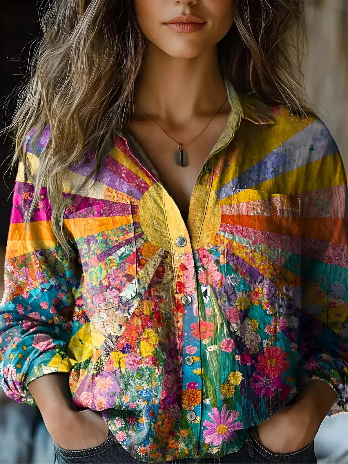 Tineke™ - Luminous Sunflower Blouse