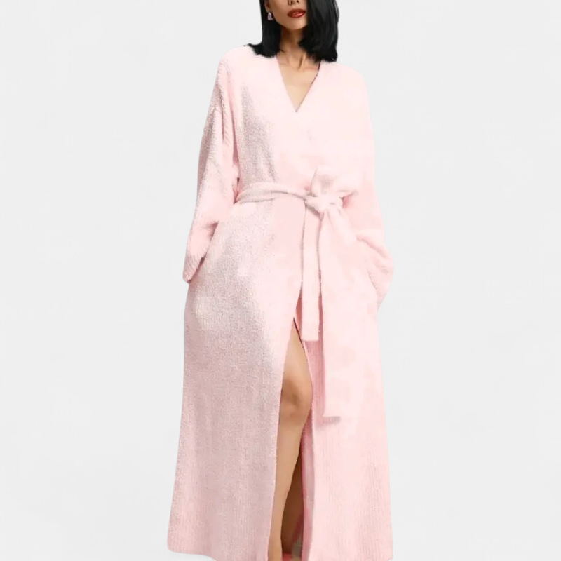 ADRINA | Comfortable Longline Knit Robe with Belt