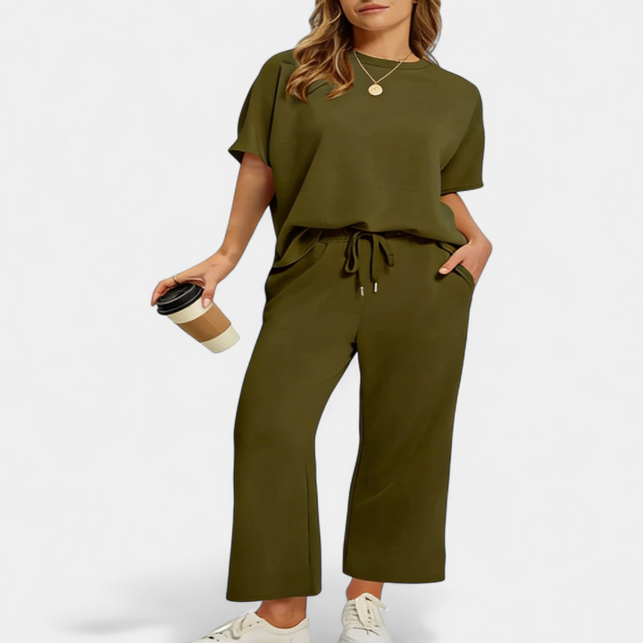 JULIE | Women's Relaxed Fit Cropped Lounge Set