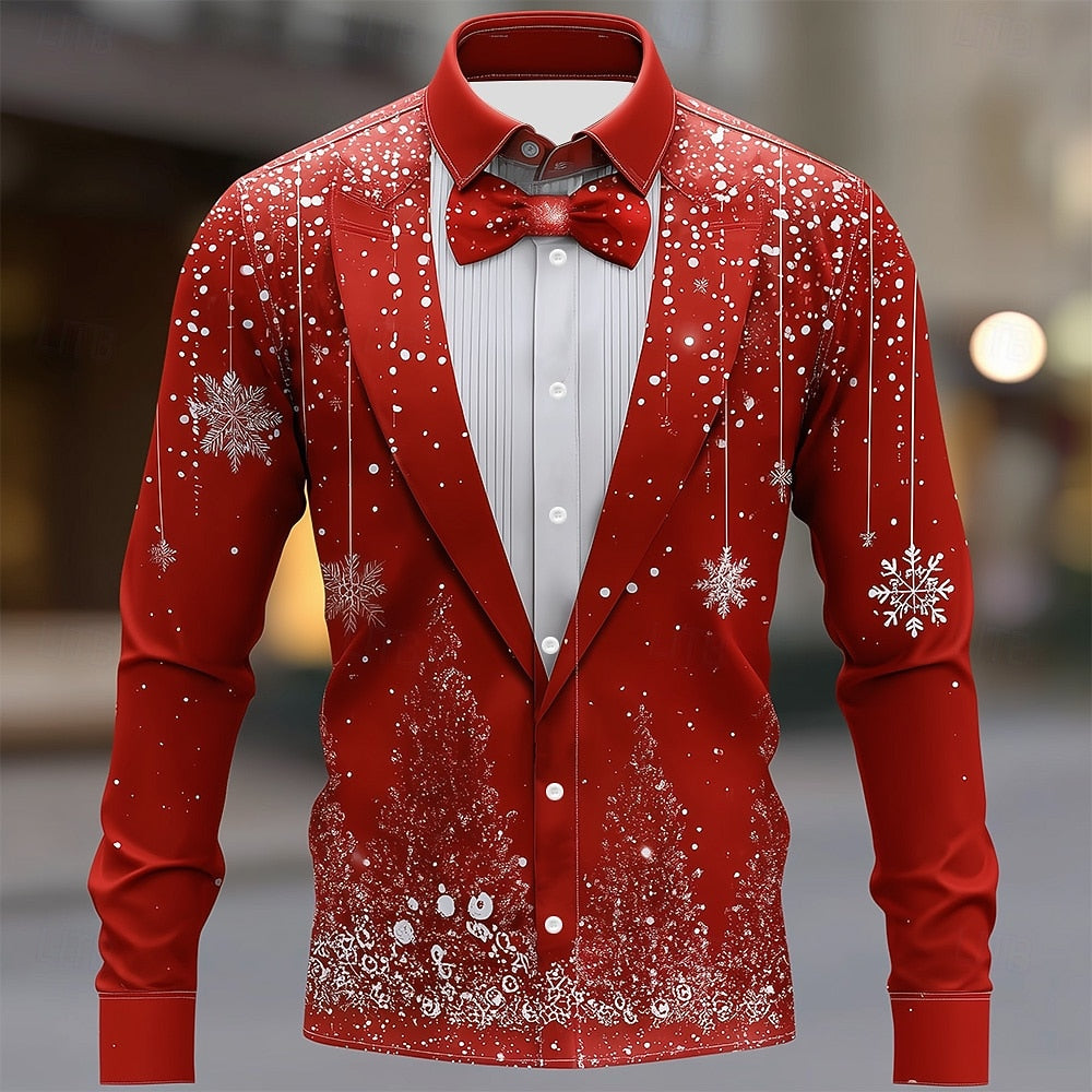 FESTIVE TUXEDO SHIRT WITH LONG SLEEVES