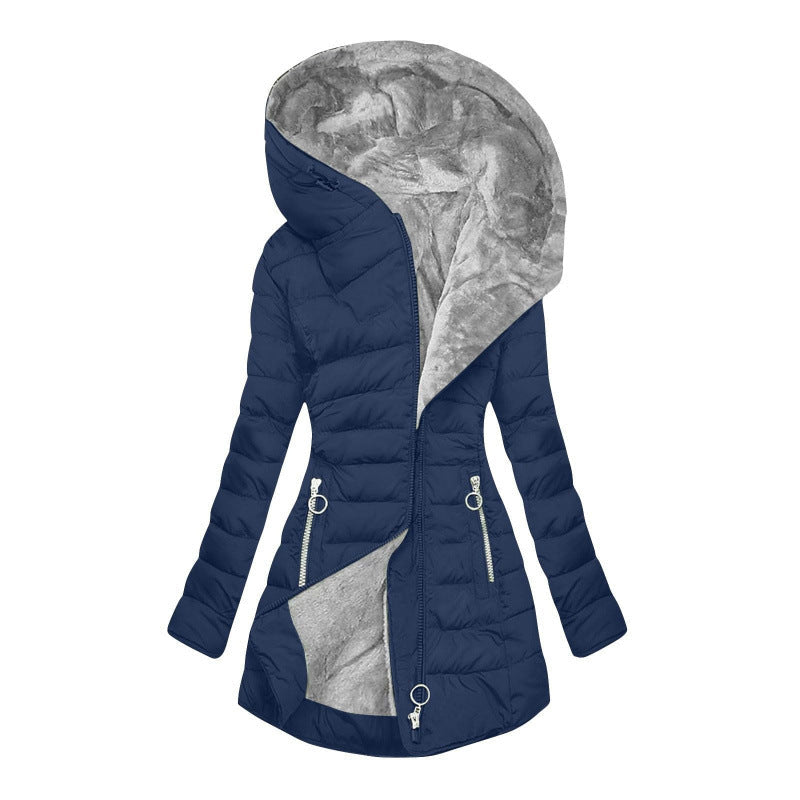Madison | Women's Structured Mid-Length Hooded City Puffer Coat