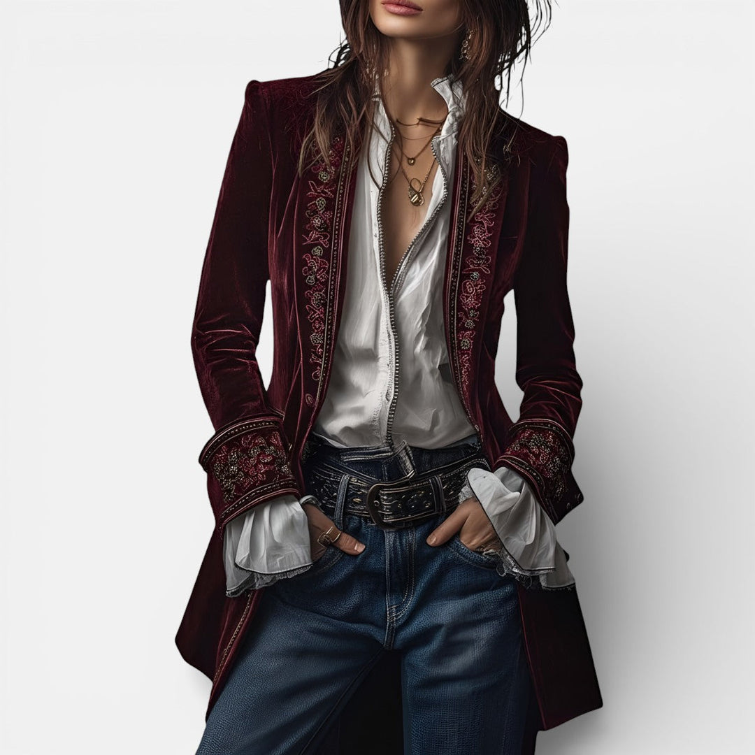 Eliza | Luxurious Velvet Women's Jacket in Deep, Rich Hues