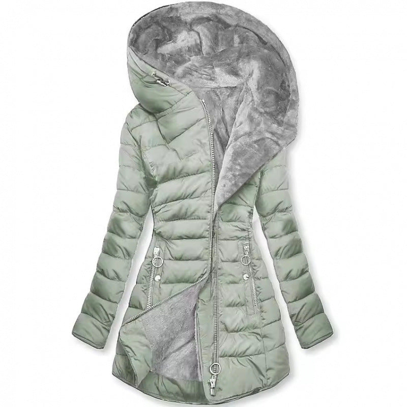 Madison | Women's Structured Mid-Length Hooded City Puffer Coat