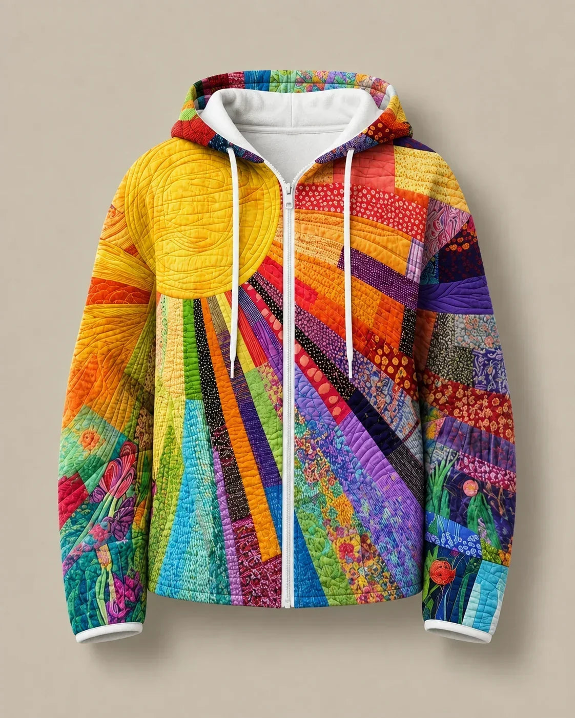 RHEALYN | Open-Front Jacket with Sunburst Print