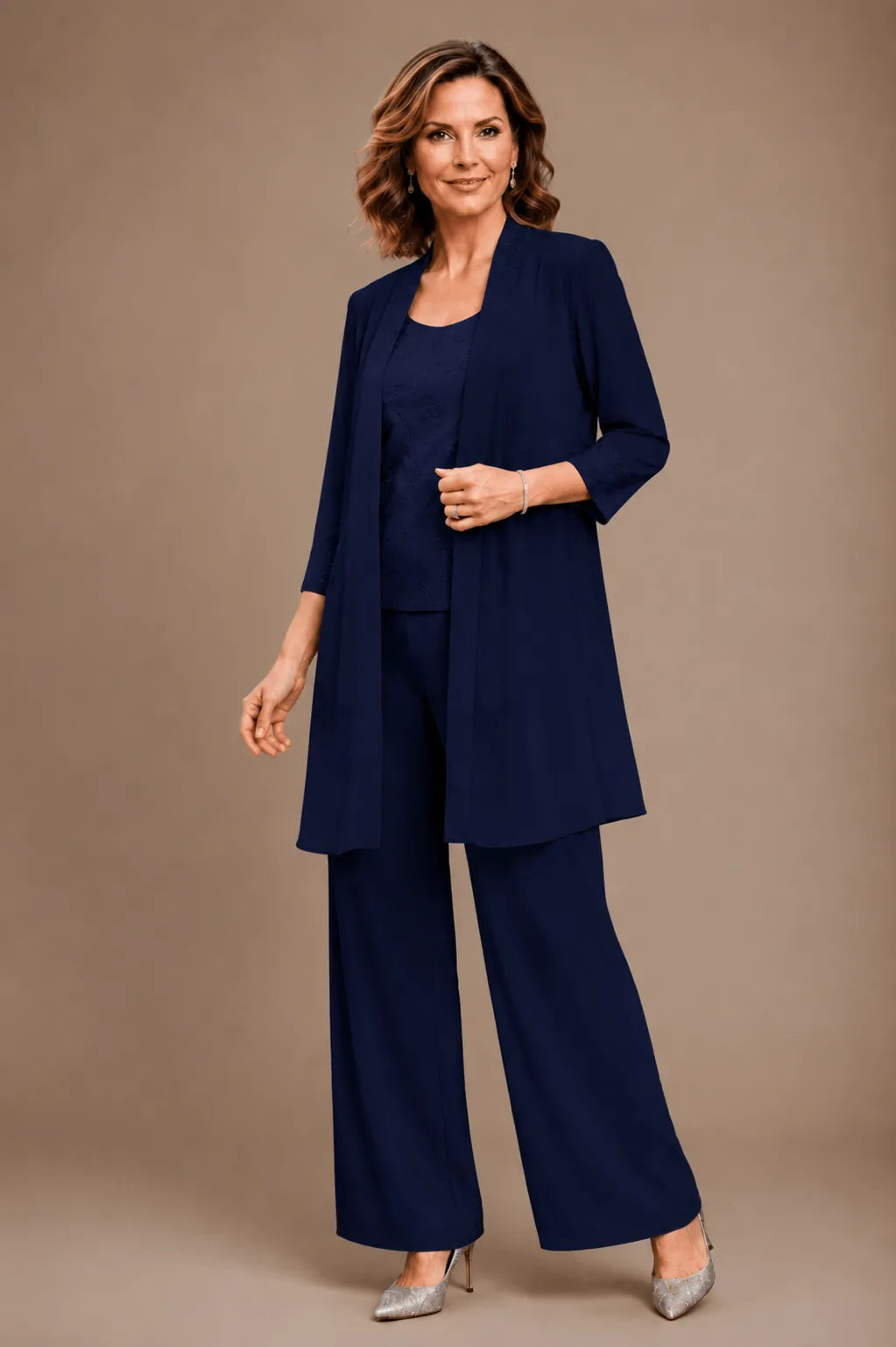Nathalie | Embroidered Three-Piece Pantsuit