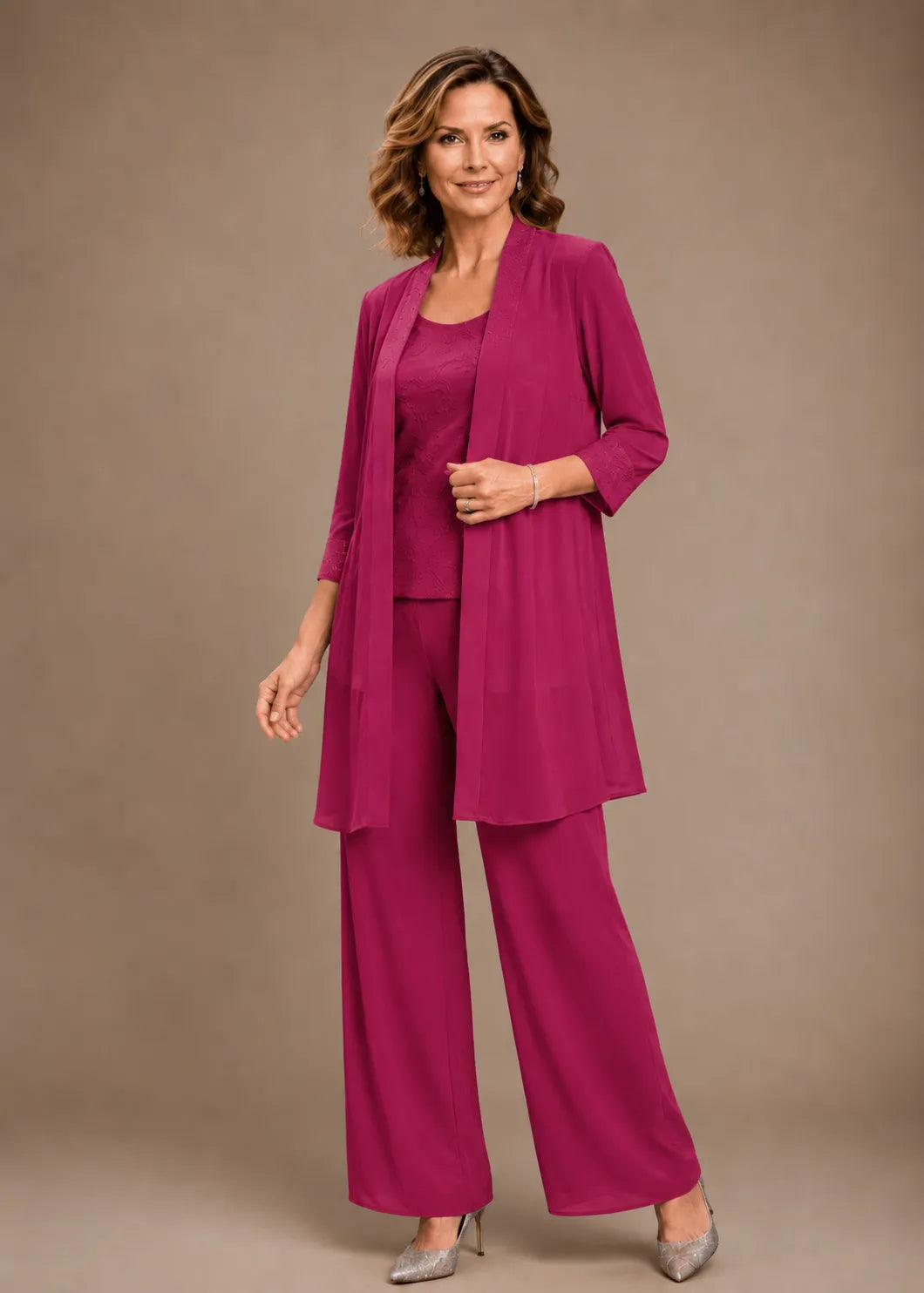 Nathalie | Embroidered Three-Piece Pantsuit