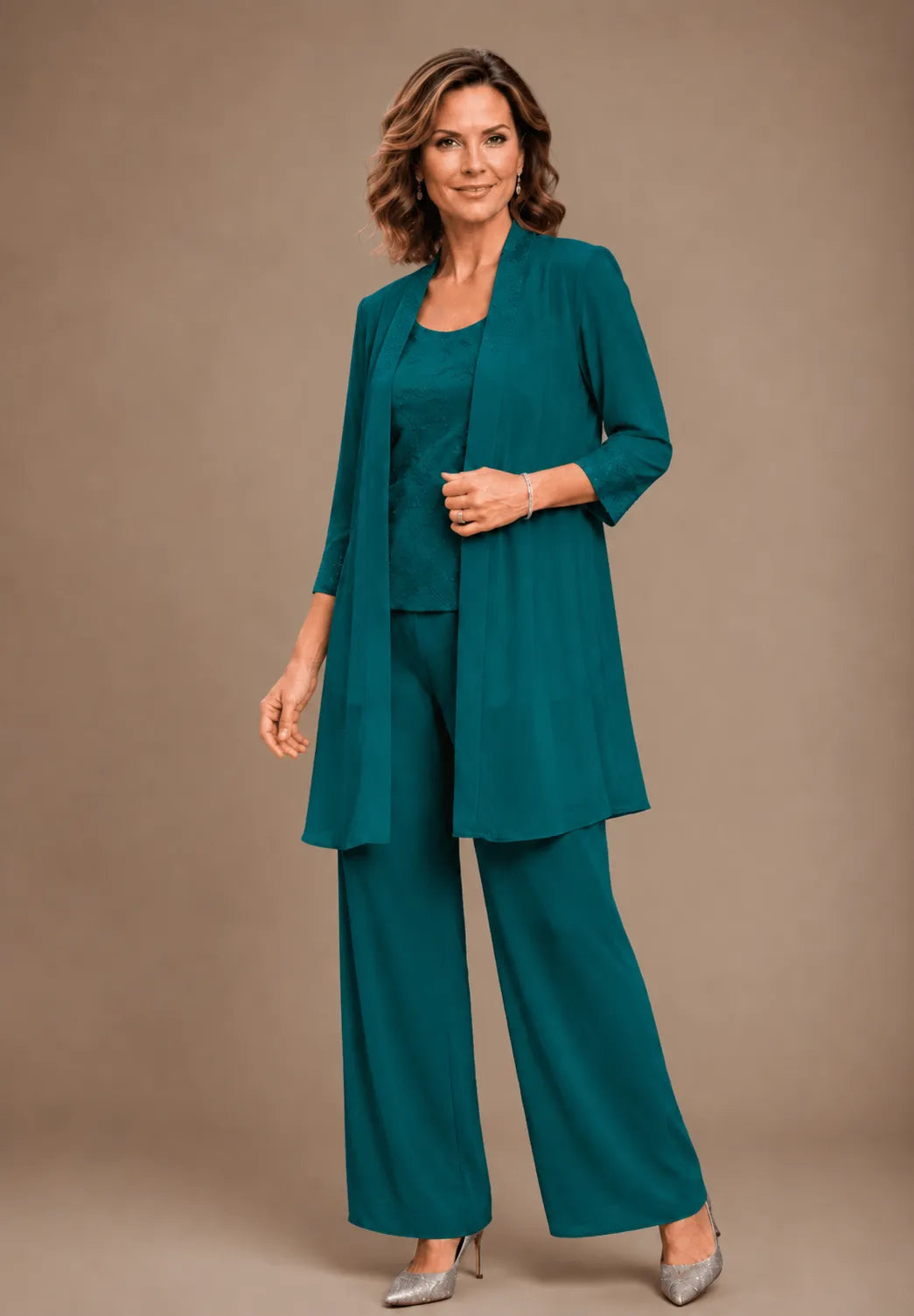 Nathalie | Embroidered Three-Piece Pantsuit