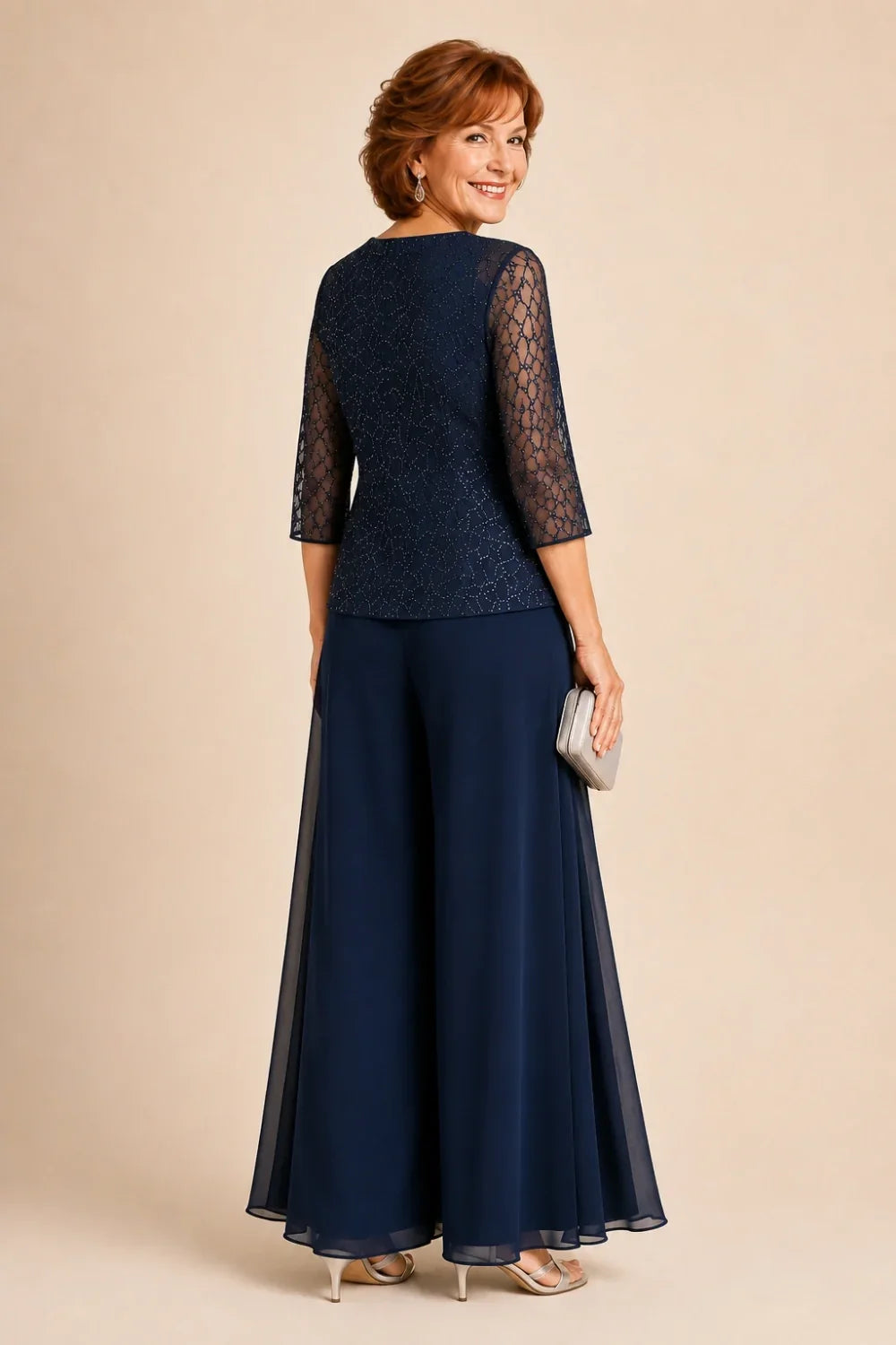 Sofie | Elegant Culotte Pants Set with Chiffon Overlay
