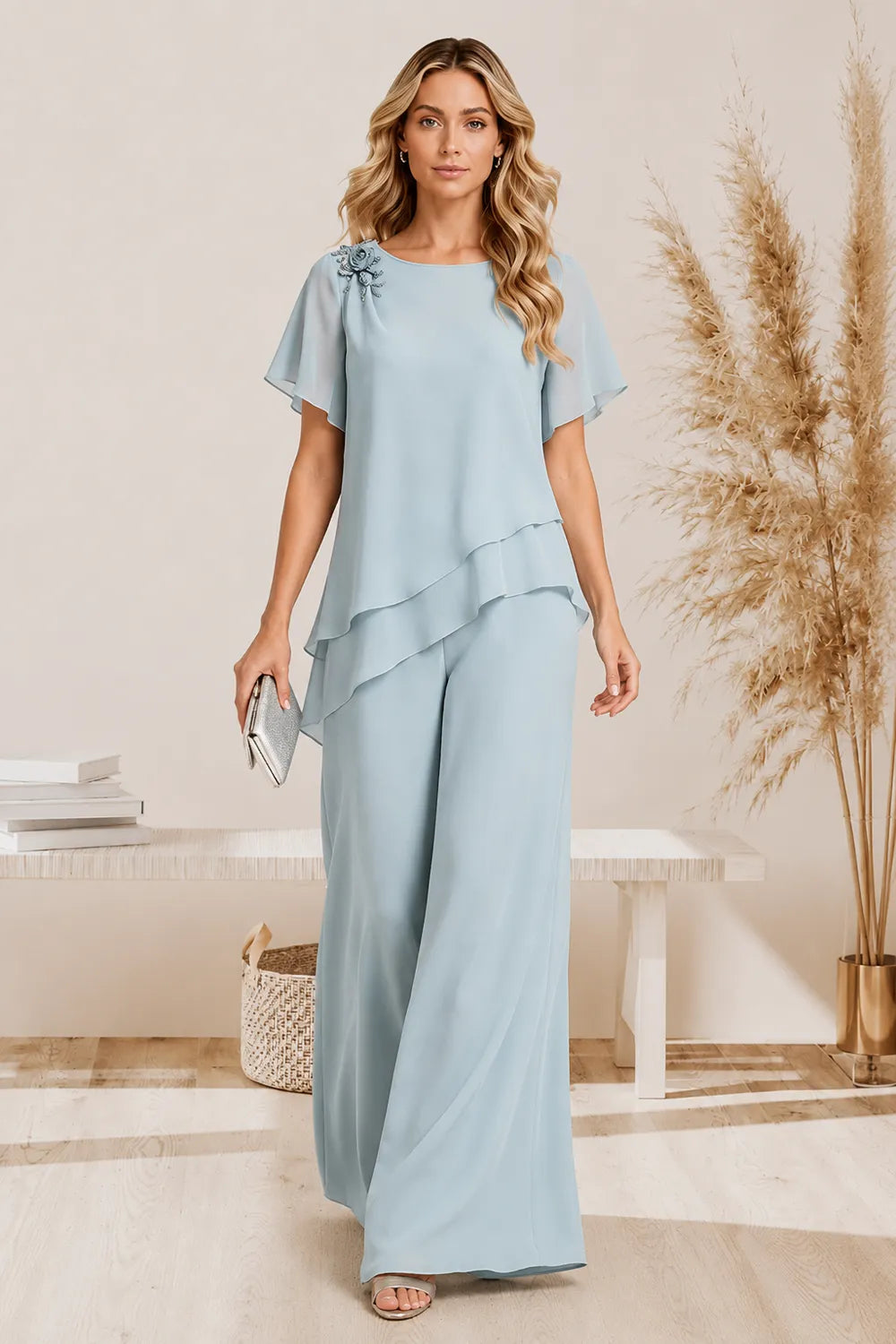 Annelies | Elegant Layered Pant Set with Wide Legs