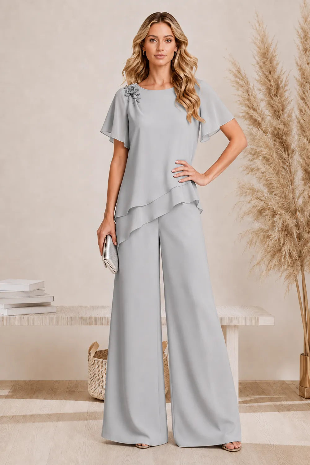 Annelies | Elegant Layered Pant Set with Wide Legs