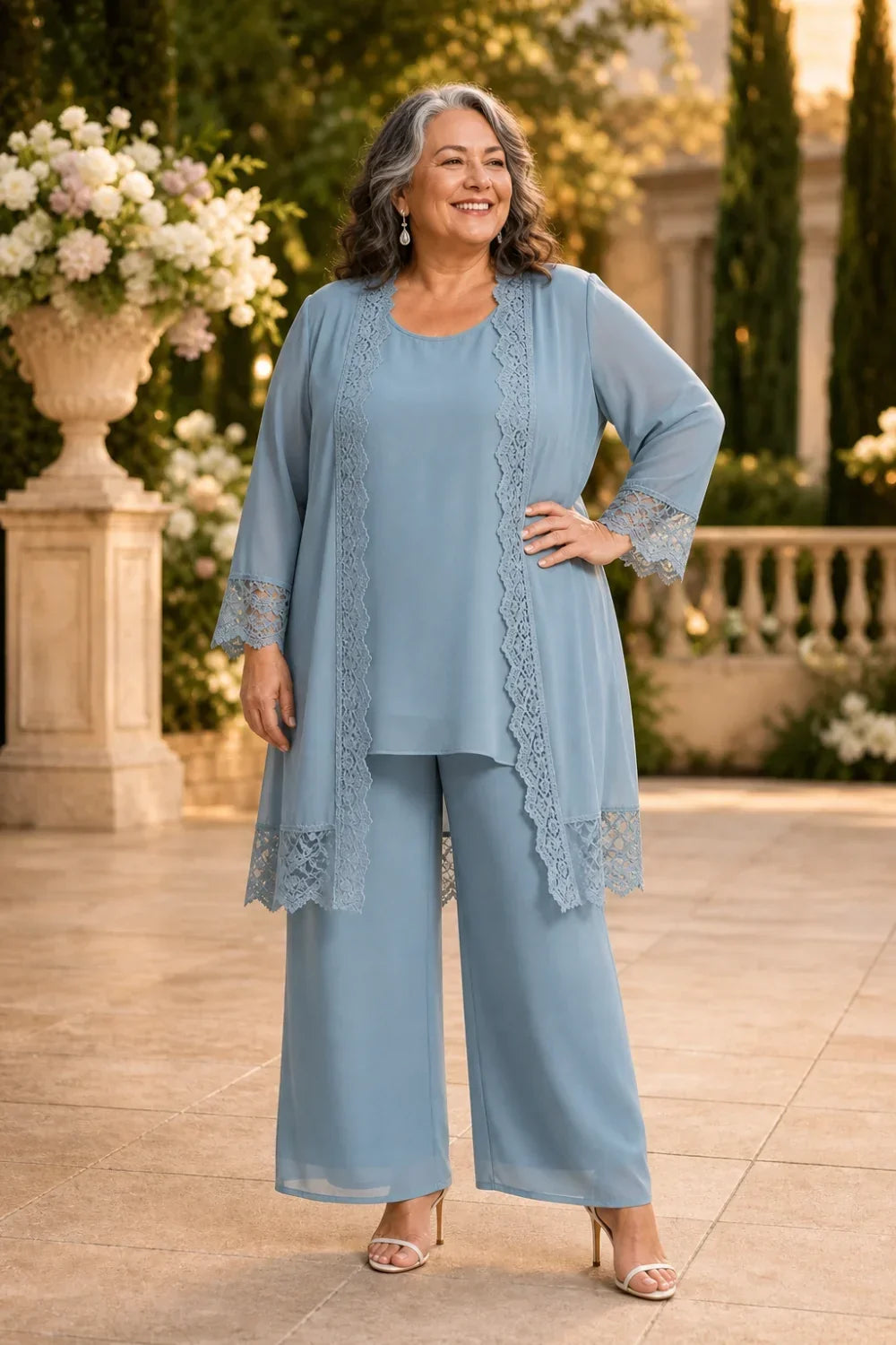 Els | Three-Piece Pant Suit with Lace