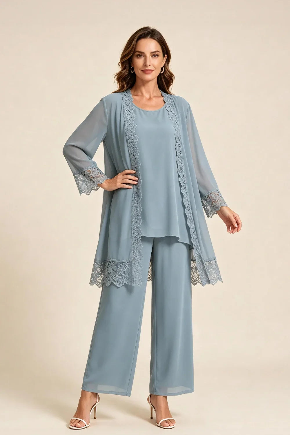 Els | Three-Piece Pant Suit with Lace