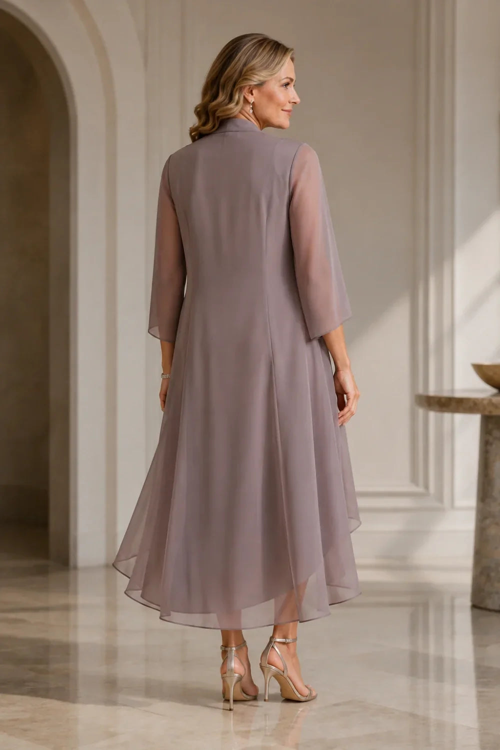 Rita | Embellished Tea-Length Dress with Jacket