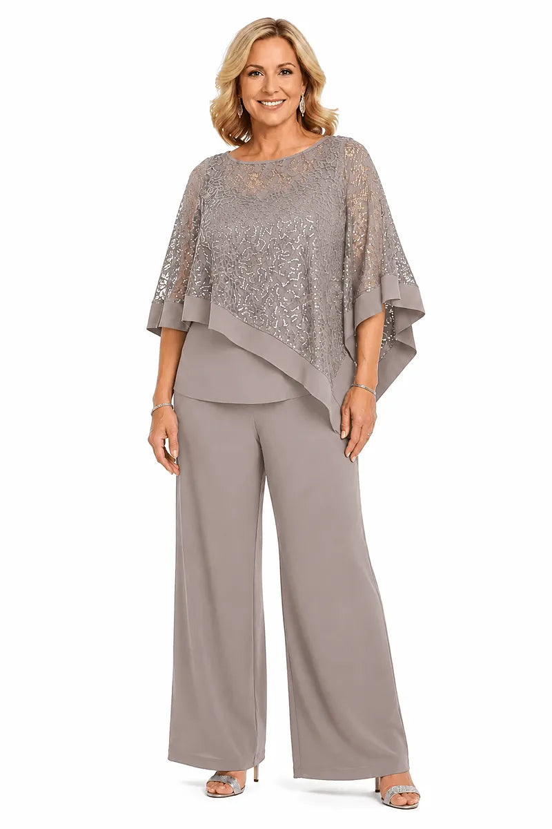 Karin | Festive Pants Set with Sequin Cape