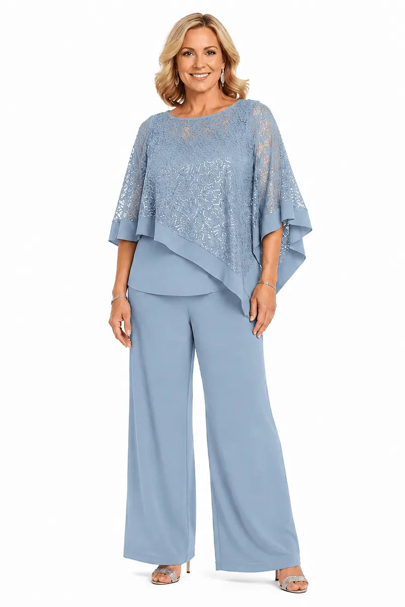 Karin | Festive Pants Set with Sequin Cape