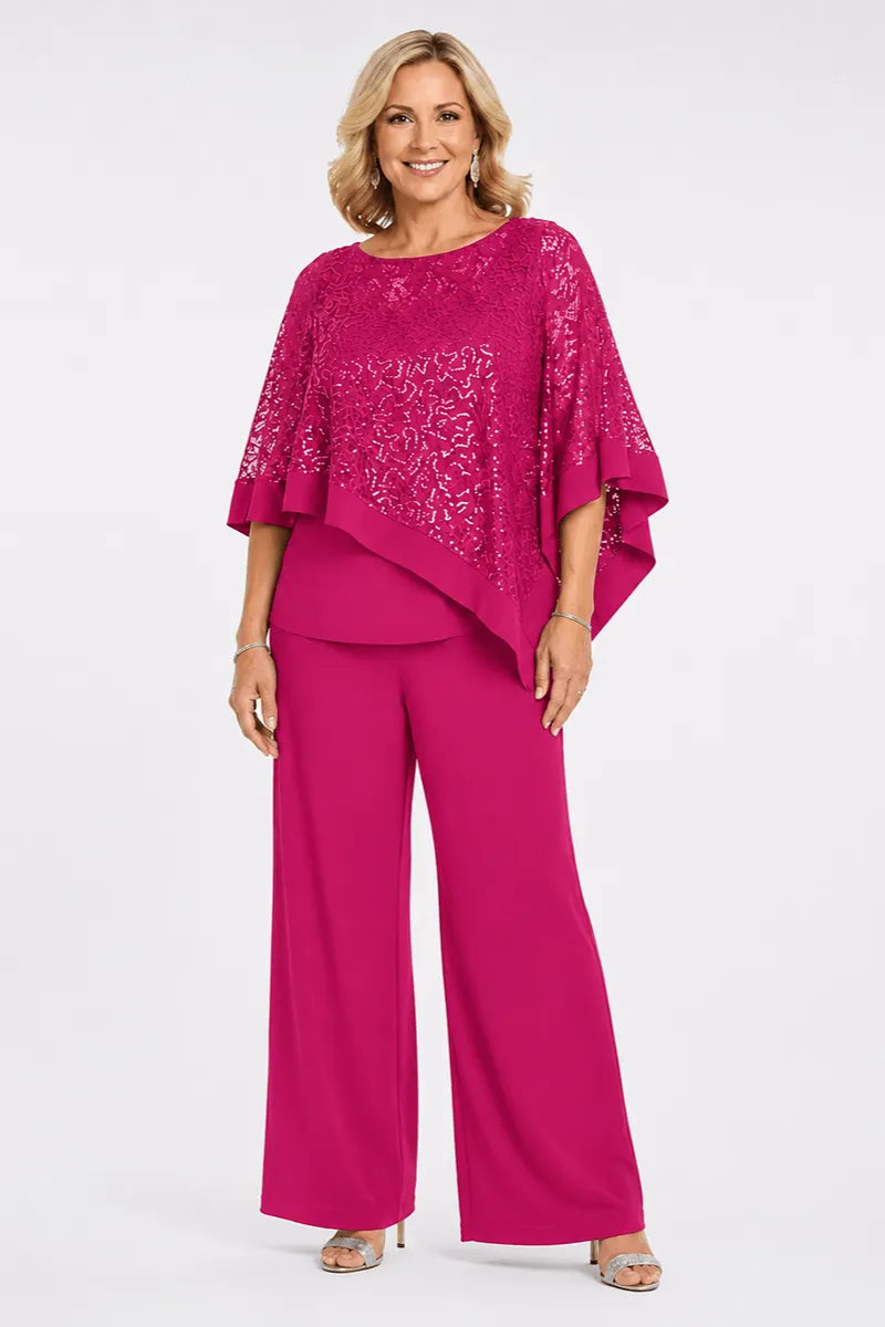 Karin | Festive Pants Set with Sequin Cape