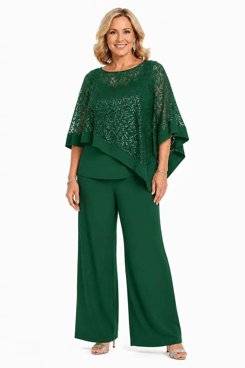 Karin | Festive Pants Set with Sequin Cape