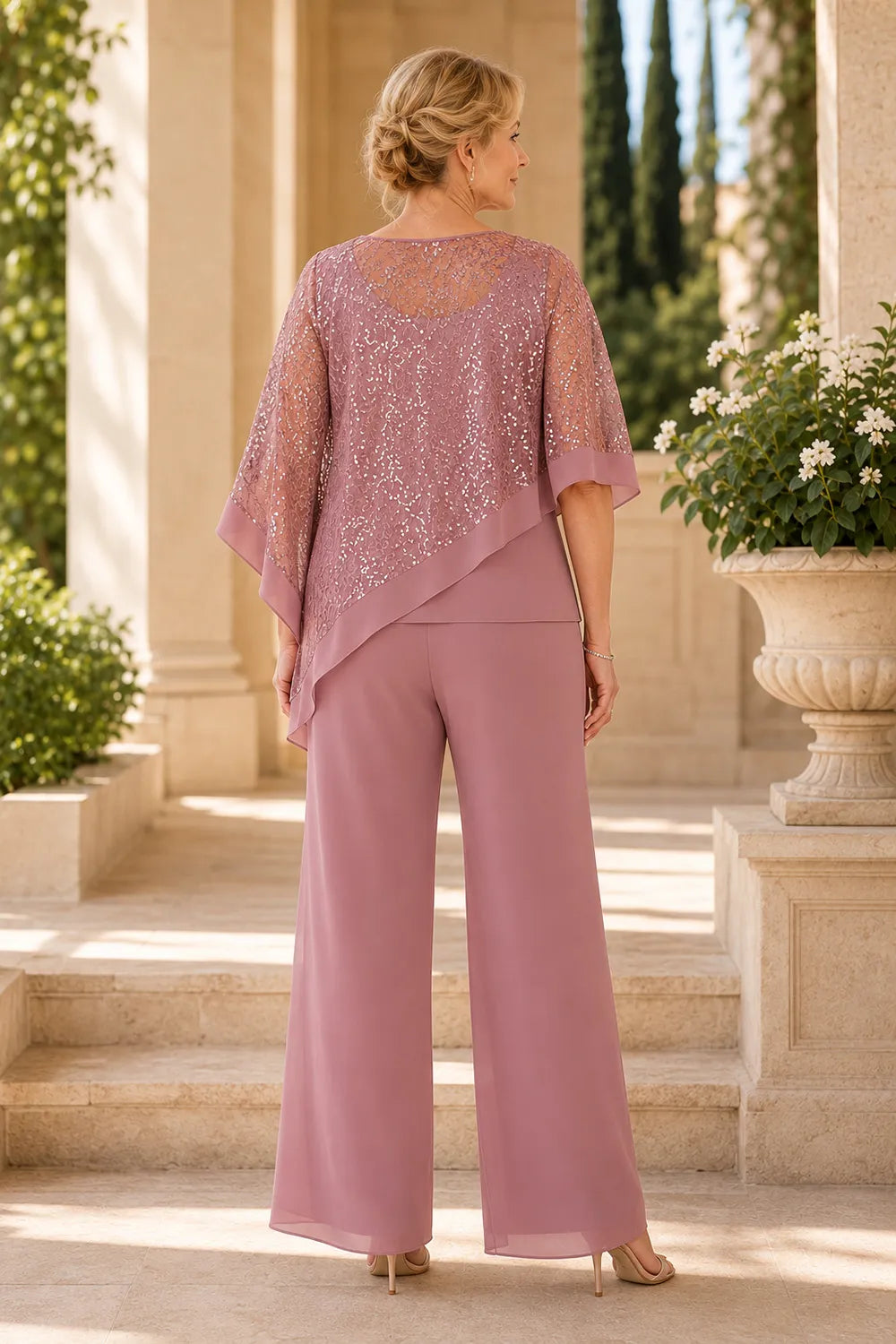 Karin | Festive Pants Set with Sequin Cape