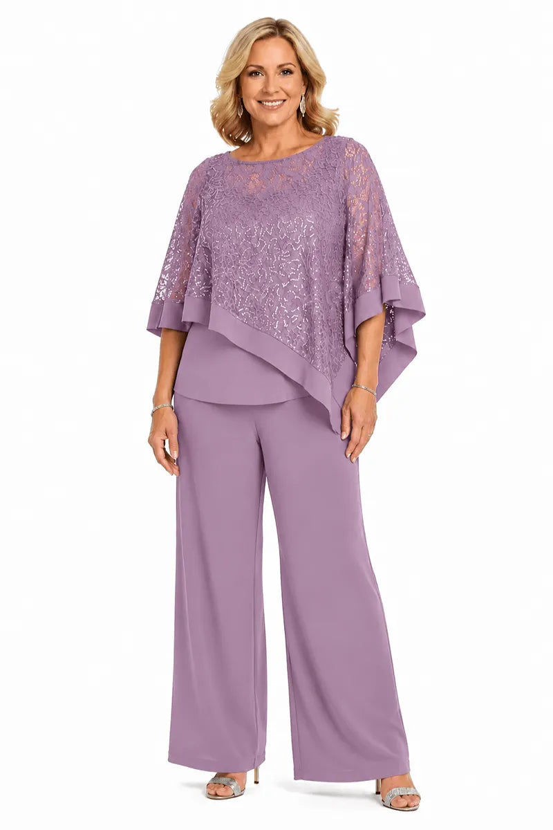 Karin | Festive Pants Set with Sequin Cape