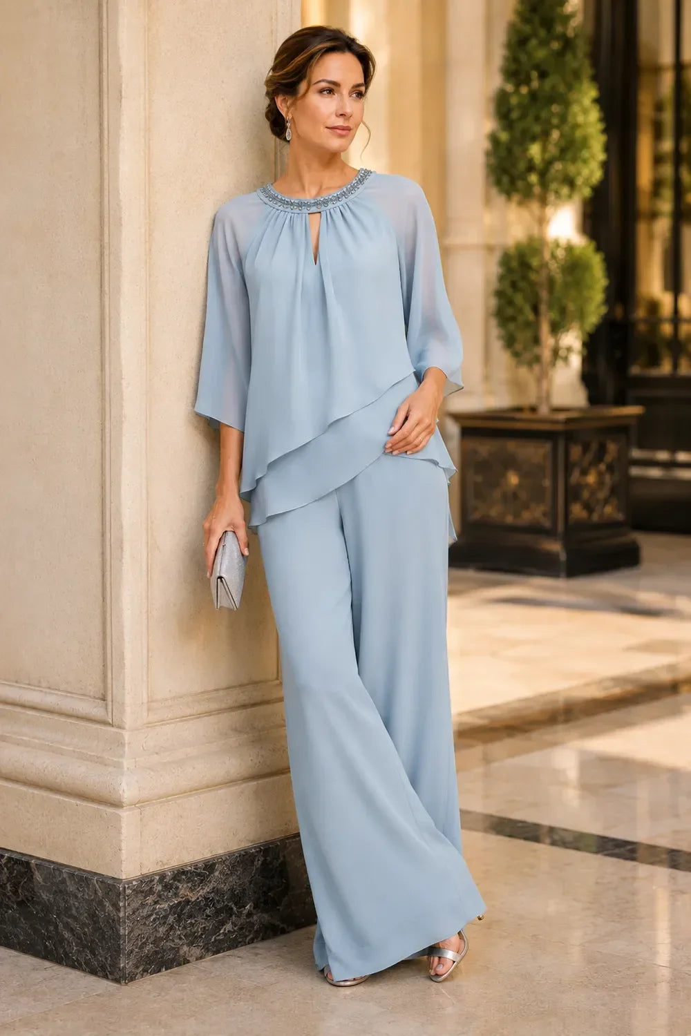Jolien | Formal Pantsuit with Keyhole Neckline