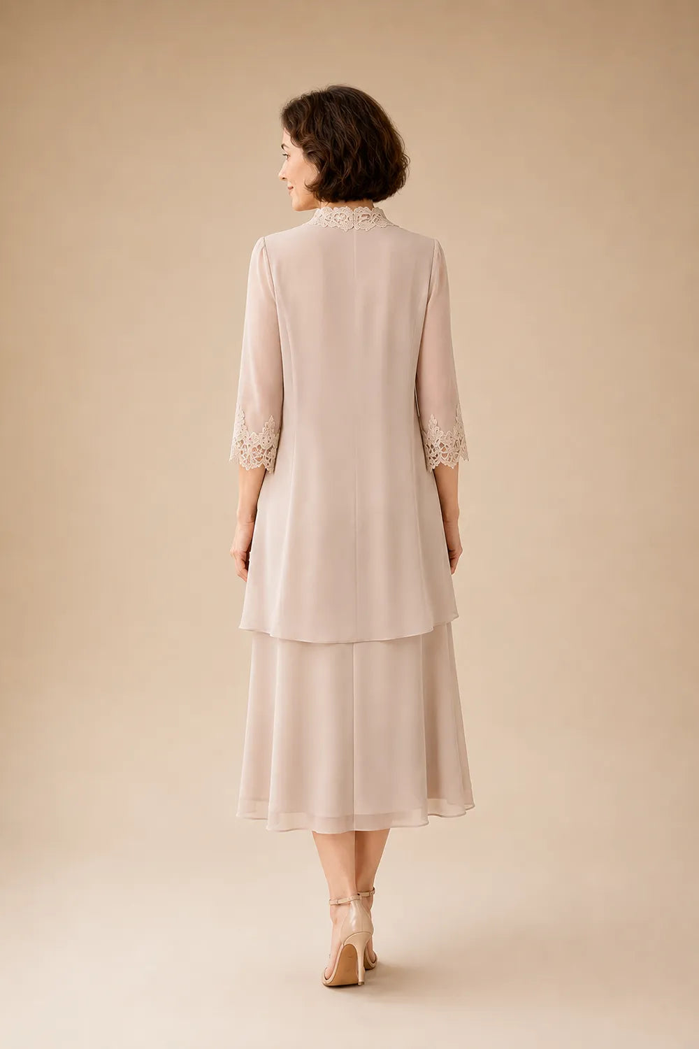 Marianne | Elegant Midi Dress with Lace Jacket
