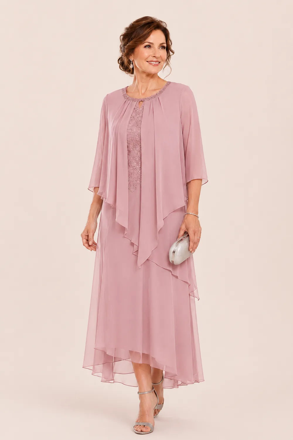 Greet | Draped Chiffon Midi Dress