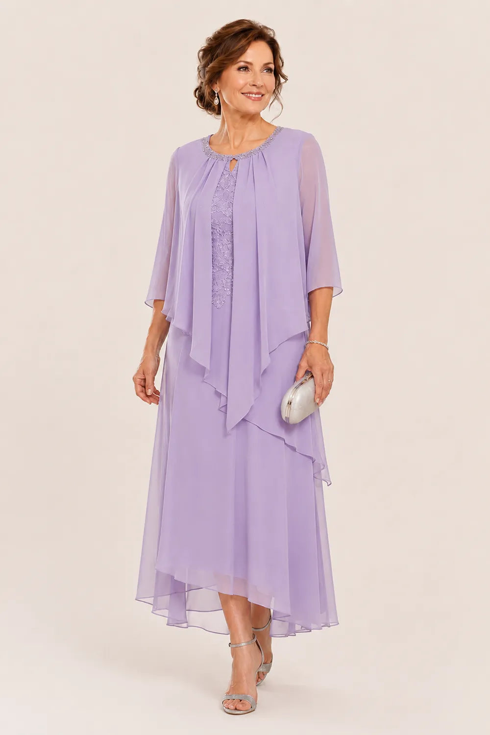 Greet | Draped Chiffon Midi Dress