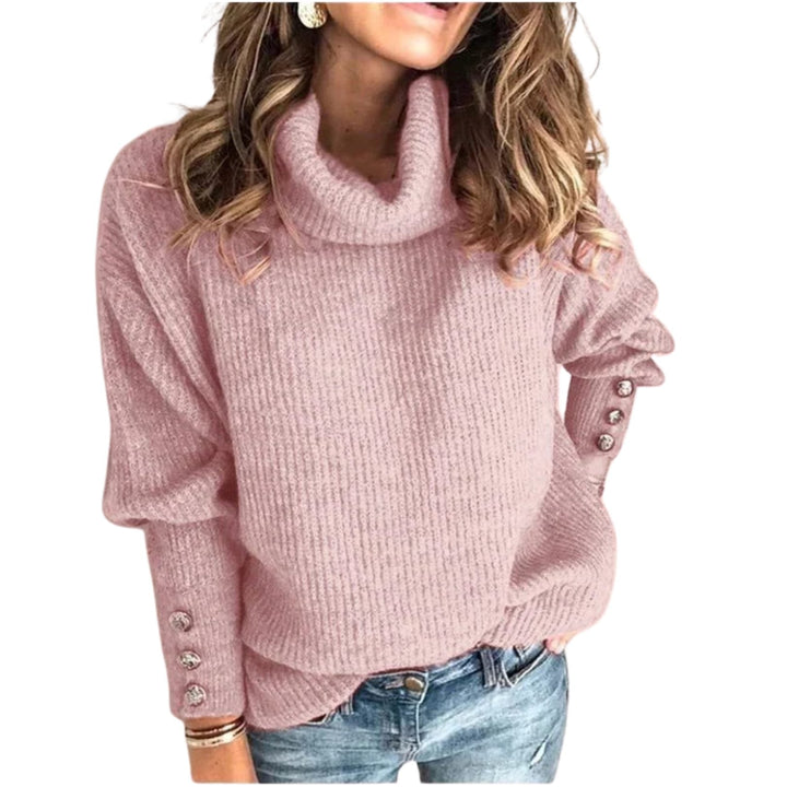 Wilhelmina | Women's Ribbed Knit Sweater with Elegant Draped Cowl Neck