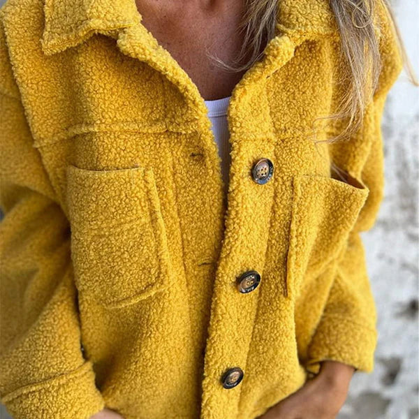 Zoe | Women's Short Jacket with Lapel Collar and Luxurious Soft Texture