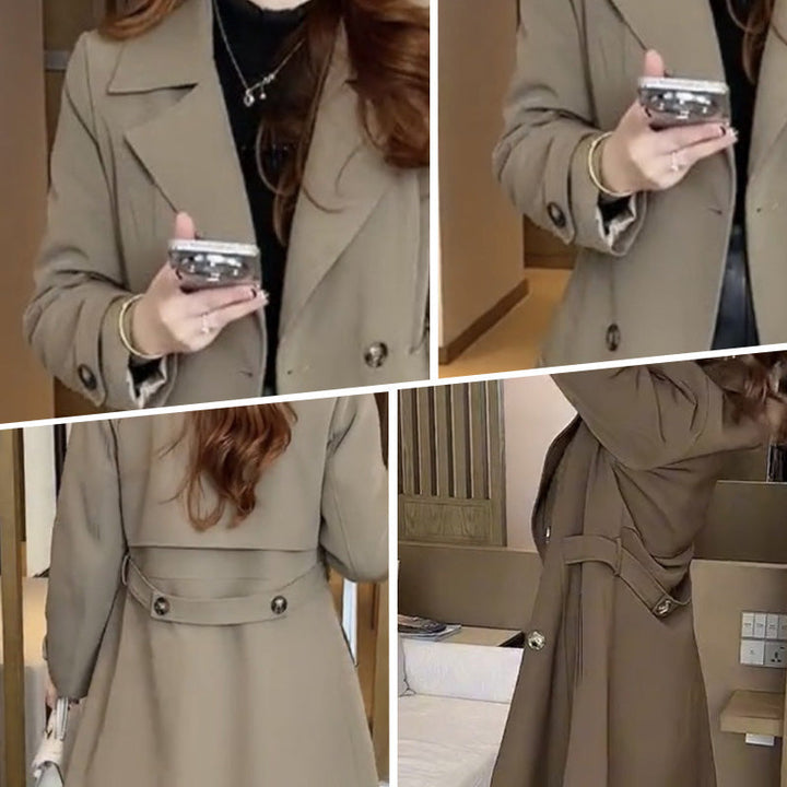Catherine | Women's Belted Trench Coat with Cozy Lining and Long Sleeves