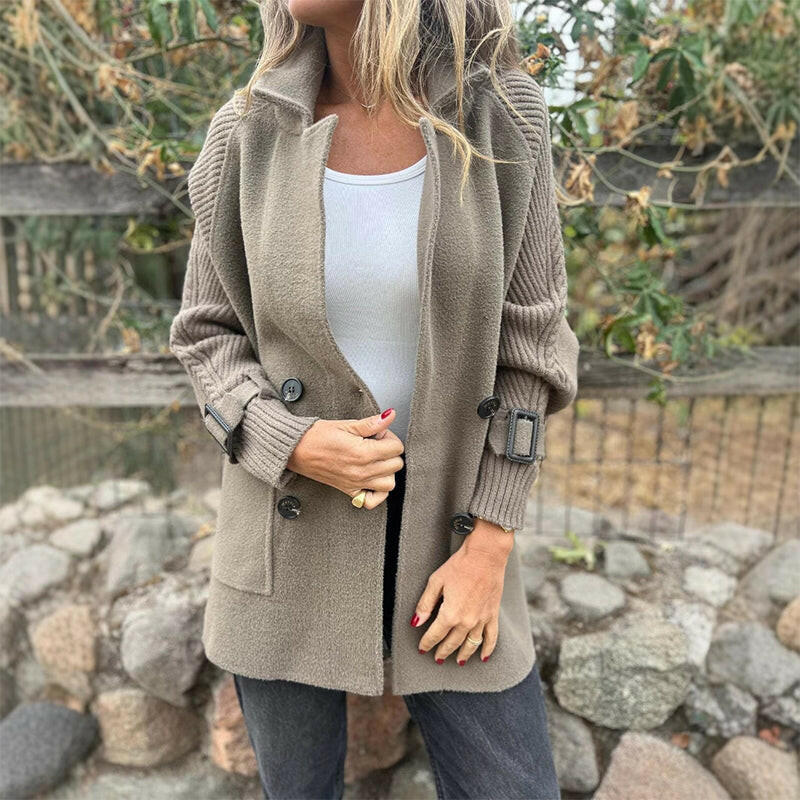 Isola | Women's Mid-Length Double-Breasted Coat with Sleek Design