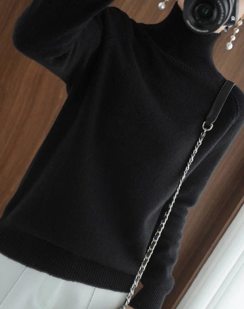 Araminta | Women's Ribbed Knit Sweater with Roll Neck
