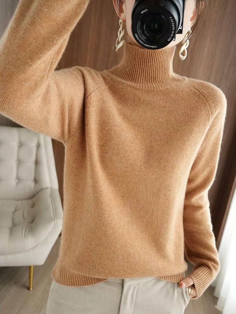 Araminta | Women's Ribbed Knit Sweater with Roll Neck