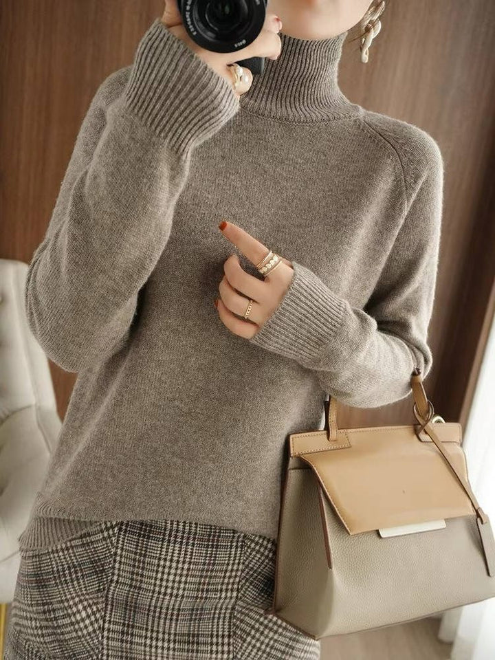 Araminta | Women's Ribbed Knit Sweater with Roll Neck