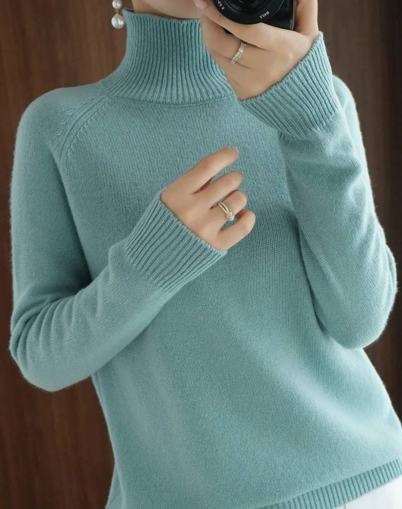 Araminta | Women's Ribbed Knit Sweater with Roll Neck