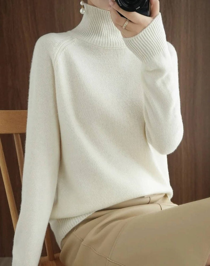 Araminta | Women's Ribbed Knit Sweater with Roll Neck