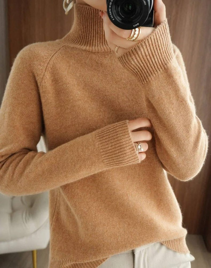 Araminta | Women's Ribbed Knit Sweater with Roll Neck
