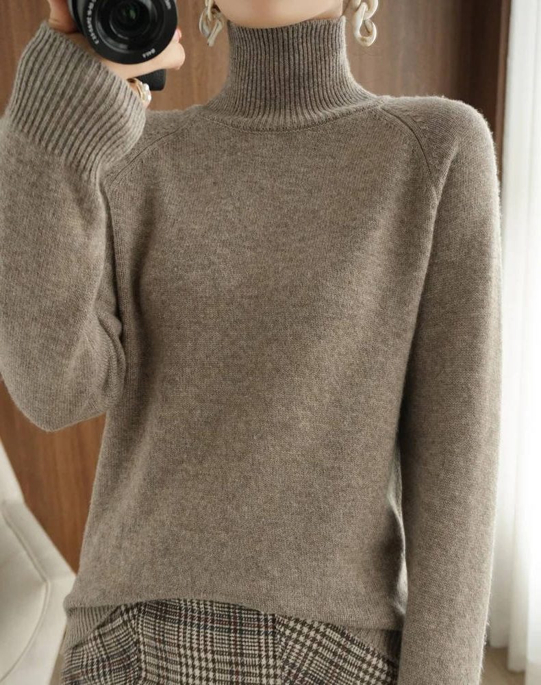 Araminta | Women's Ribbed Knit Sweater with Roll Neck