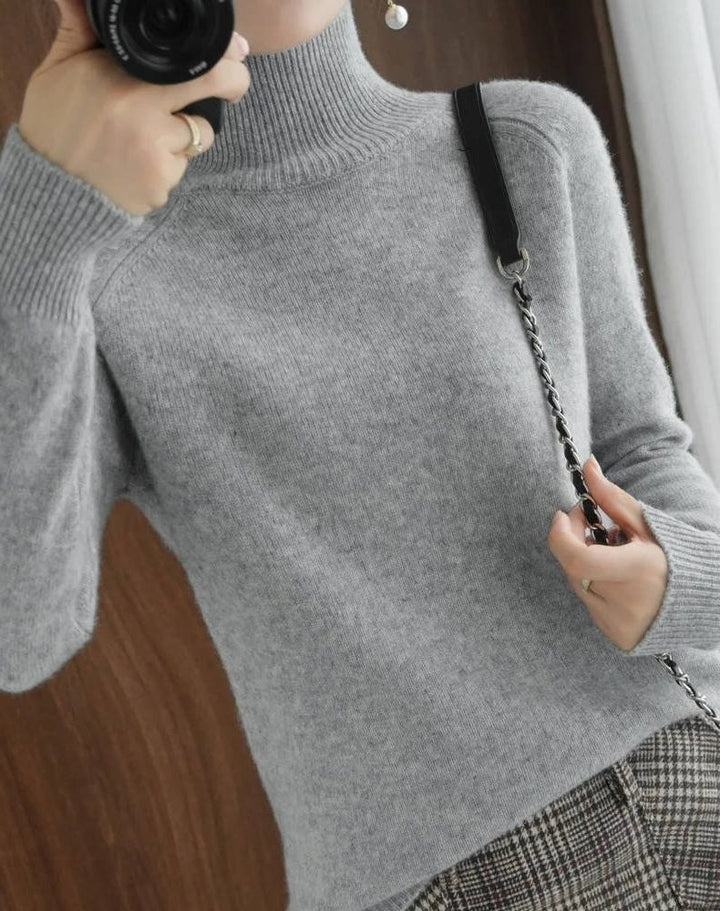 Araminta | Women's Ribbed Knit Sweater with Roll Neck