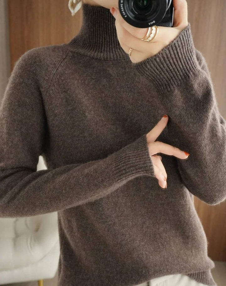 Araminta | Women's Ribbed Knit Sweater with Roll Neck
