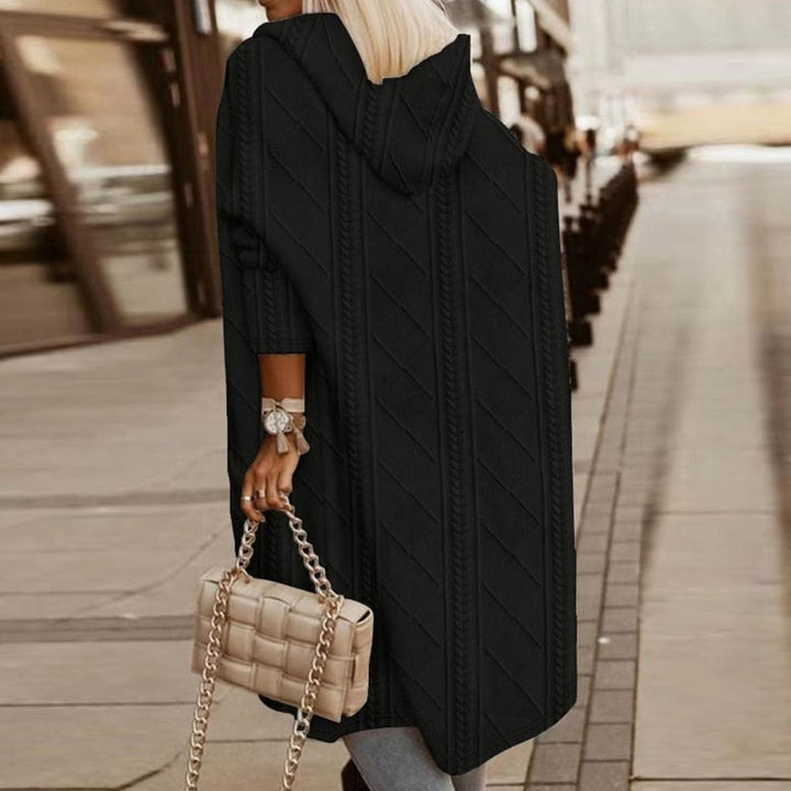Jelone | Women's Long Hooded Cardigan with Open Front