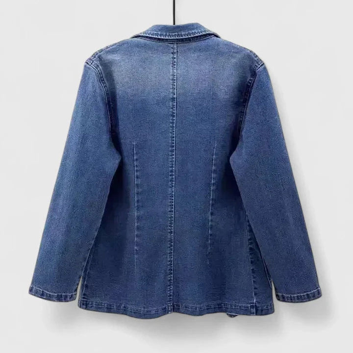 Grace | Women's Denim Blazer with Single Button Closure and Straight Fit