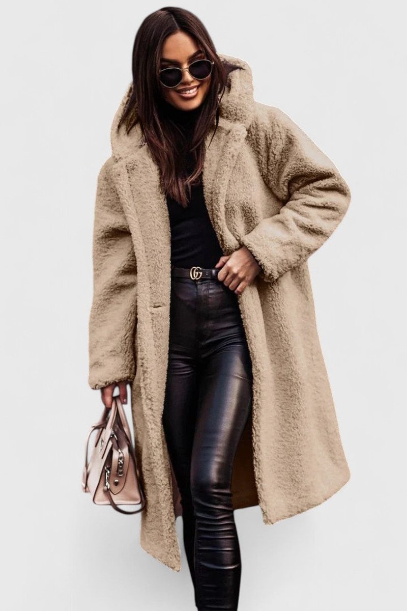 Madison | Women's Oversized Longline Teddy Fleece Coat