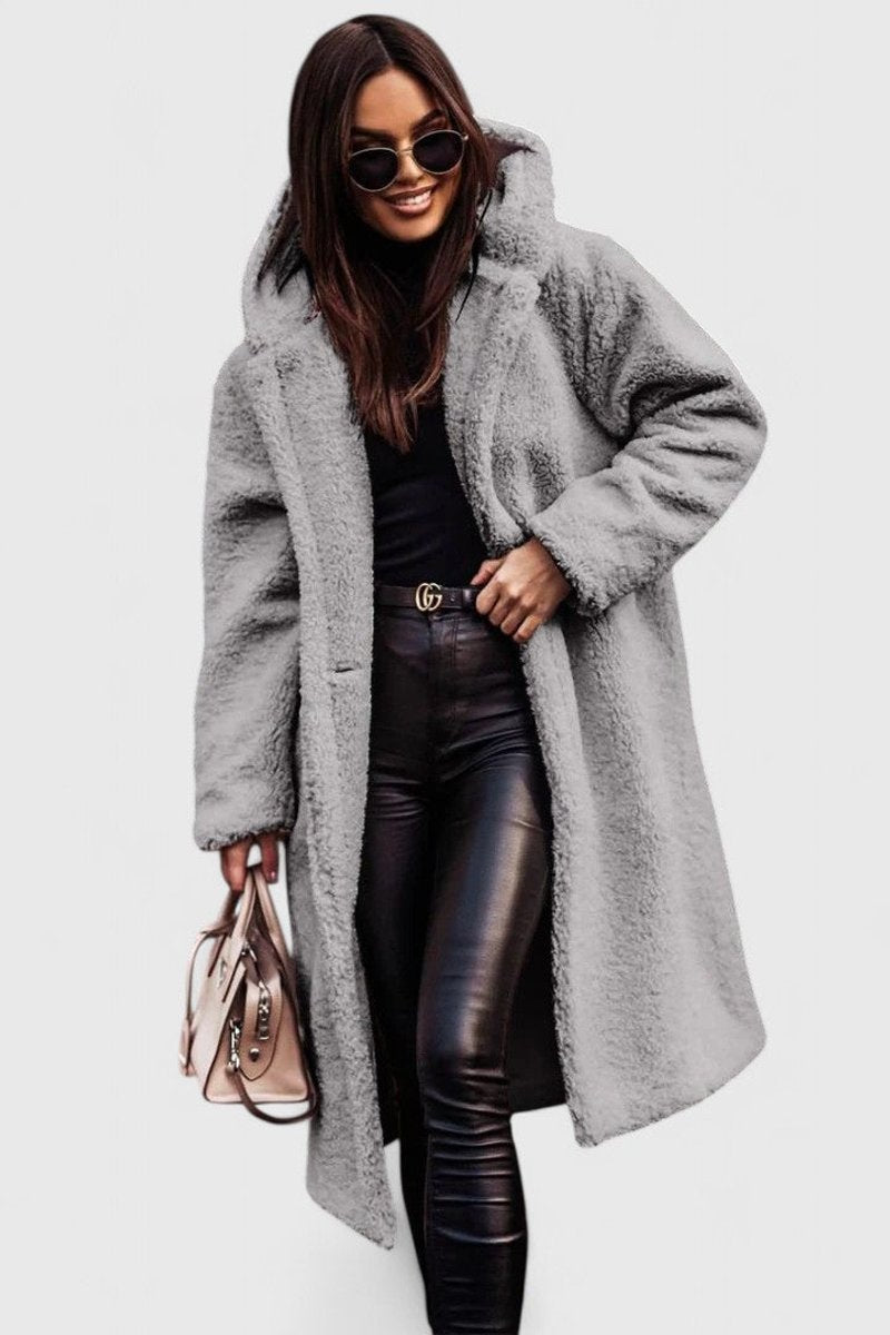 Madison | Women's Oversized Longline Teddy Fleece Coat