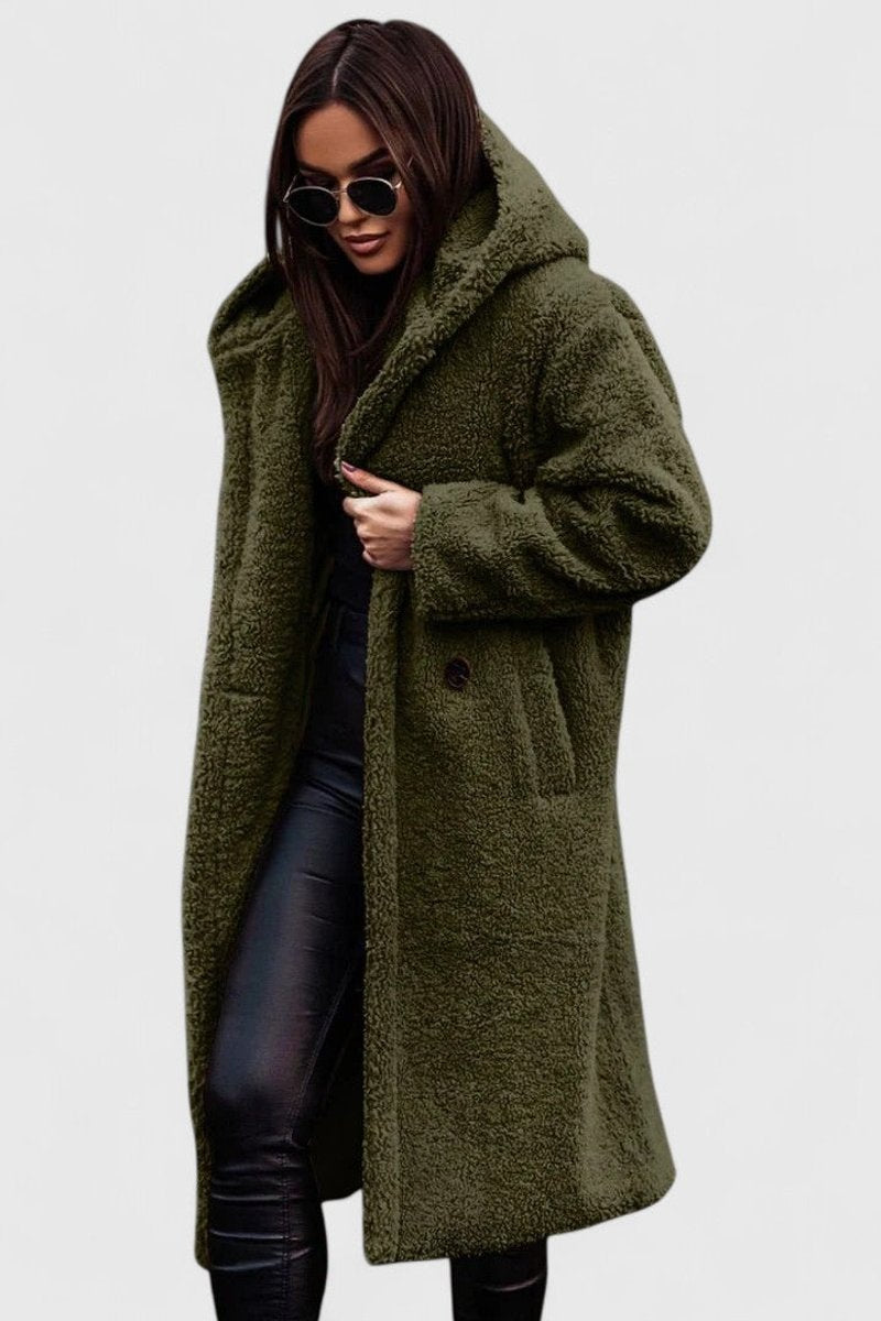 Madison | Women's Oversized Longline Teddy Fleece Coat